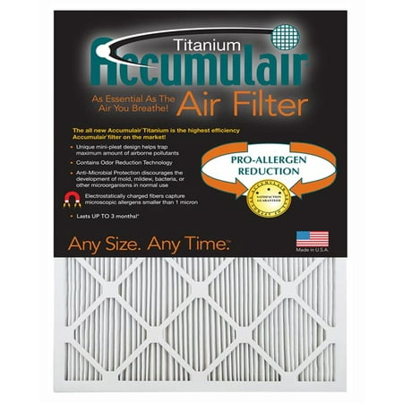 Accumulair Titanium 30x36x1 (29.5x35.5) High Efficiency Allergen Reduction Air Filter/Furnace (Best High Efficiency Furnace)