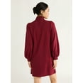 thumbnail image 3 of Free Assembly Women’s Half Zip Sweatshirt Mini Dress Sizes XS-XXL, 3 of 5