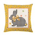 thumbnail image 4 of RV Juego de 4 fundas de cojín, funda de cojín de 45 x 45 cm, fundas de almohada decorativas para sofá, dormitorio, silla, cama, jardín (huevos de conejo) Rojo Verde, 4 of 5