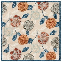 SAFAVIEH Blossom Franklyn Floral Area Rug, Beige/Red, 6' x 6' Square