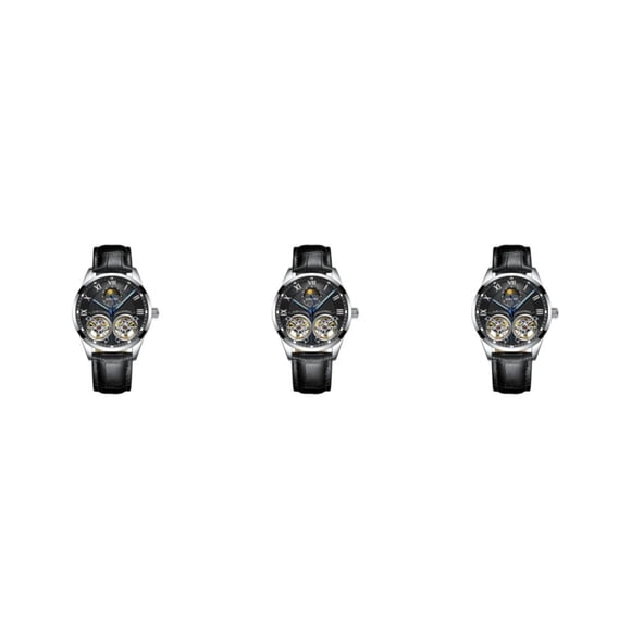 Reloj Mecánico Qarigey para hombre correa de cuero elegante tipo Type1 NO1