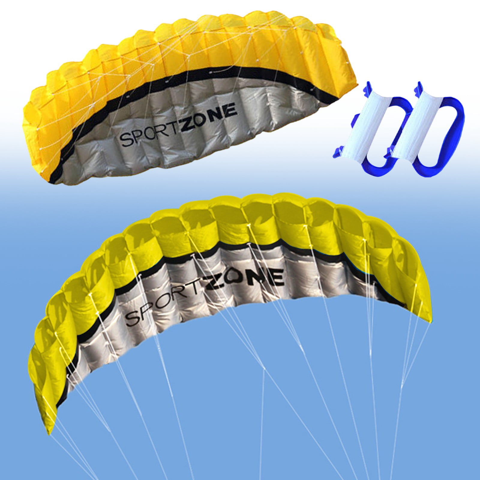 WMGHA ‌2.5m(8ft) Parachute Line Stunt Kite,Dual Line Parachute Stunt Sport Kite for Camping Coastal Wind Sports Training Fun Sports for Kids Ages 15+,Lightweight Portable Outdoor Activity Kite