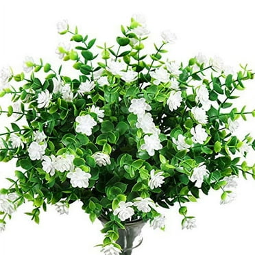 Artificial Flowers, Fake Outdoor UV Resistant Plants Faux Plastic ...