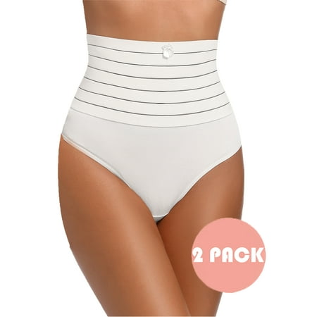 

ANYFIT WEAR Tummy Control Thong Shapewear for Women High Waist Shaping Thong Panties Body Shaper Underwear Pack of 2