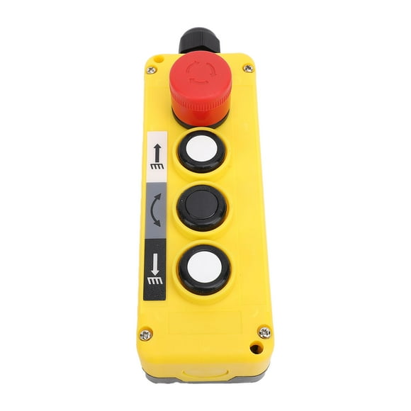 Hoist Crane Push Button Switch, Rugged Construction Crane Hoist Control Unique Craftsmanship Flame Retardant PC Ergonomic Design for Robots