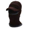 thumbnail image 1 of Linnome Thick Fleece-lined Knitted Hat Neck Warmer Face-protecting Pullover For Winter Warmth, 1 of 2