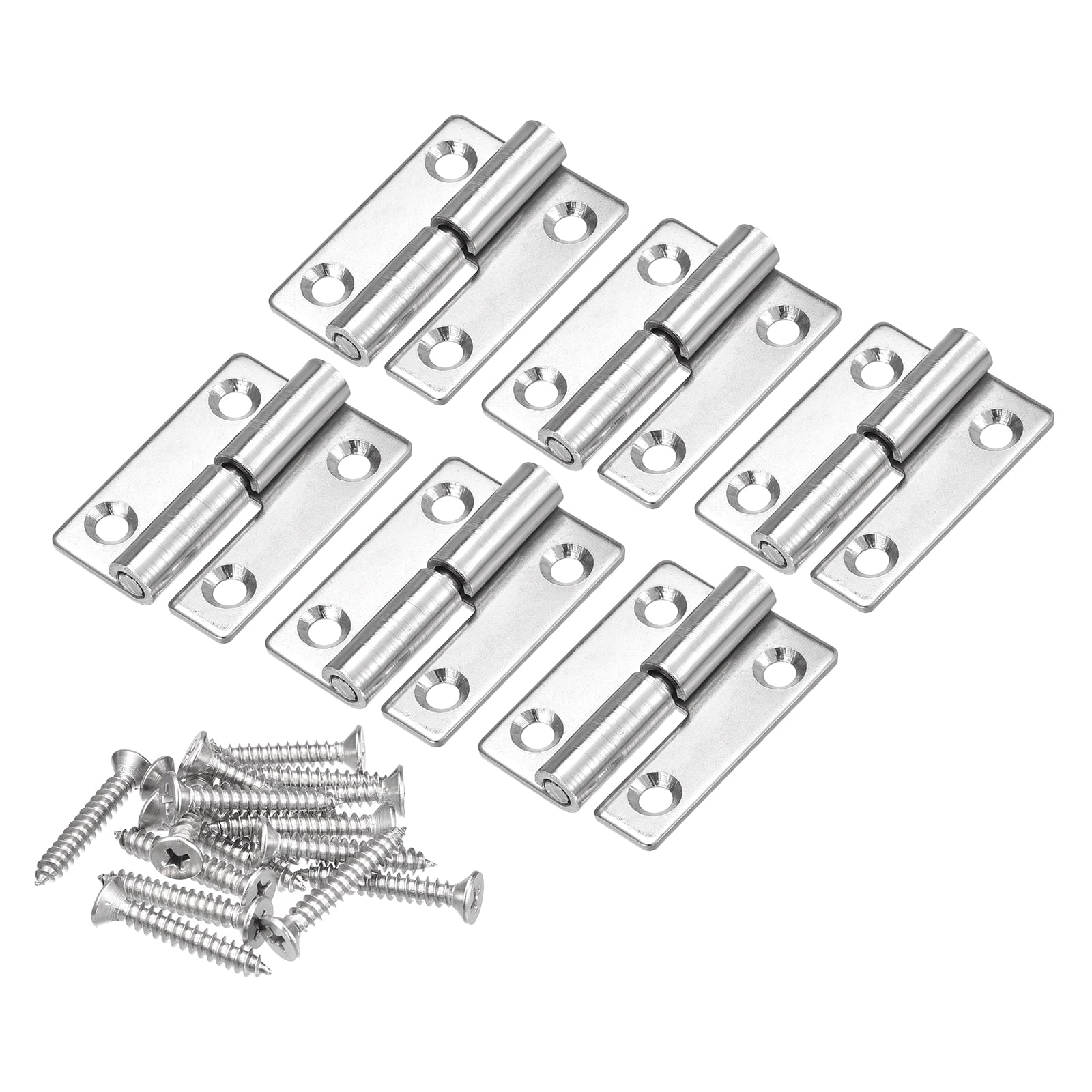 Uxcell Lift Off Hinge, 2" 304 Stainless Steel Left Detachable Slip Joint Flag Hinges 6 Pack
