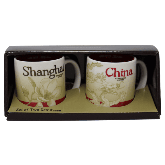 Starbucks Global Icon Series Shanghai and China Demitasse Mugs, 3 Oz (2 Pack)