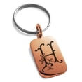 thumbnail image 1 of Stainless Steel Letter H Initial Floral Monogram Engraved Small Rectangle Dog Tag Charm Keychain Keyring, 1 of 1
