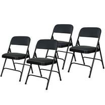 Hampden Furnishings Bernadine Collection Fabric Padded Folding Chair, Black, Pack of 4