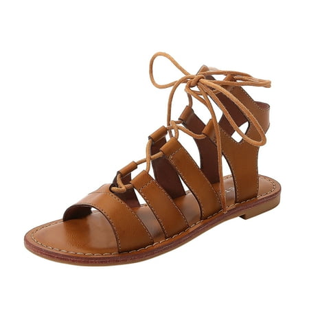 

Plus Size Ladies Summer Sandals And Slippers Ladies Casual Comfort Flat Cross Strap Shoes