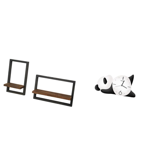Estantes de pared para almacenamiento,Estantes flotantes de madera Estantes de pared de madera,Estantes de pared para almacenamiento y exhibición,Reloj de pared,Reloj de pared de