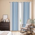 thumbnail image 3 of Blue Gray Stripes Kitchen Curtains 84 Inch Length, Contemporary Minimalist Abstract Lines Grommet Top Bedroom Living Room Curtains, Light Filtering Cafe Curtain Drapes 2 Panels Set 84''x84'', 3 of 9