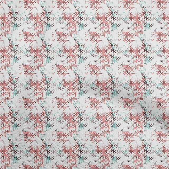 oneOone Cotton Poplin Maroon Fabric Abstracts Sewing Material Print Fabric By The Yard 42 Inch Wide