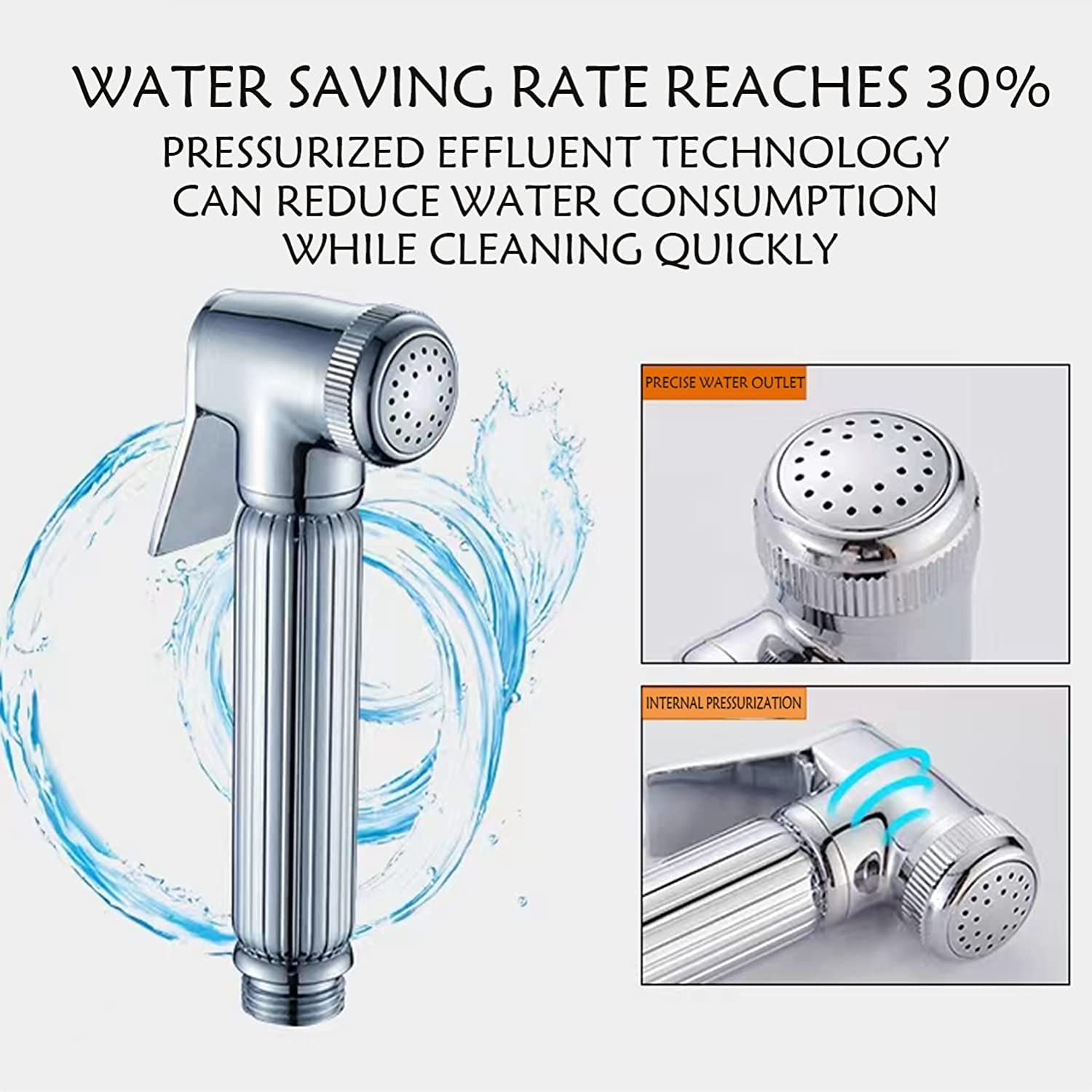 CATPAN Solid Brass Handheld Bidet Sprayer Toilet-Adjustable Water Pressure Control with Bidet Hose for Feminine Wash Bidet Faucets Sprayer for Kitchen and Toilet Cleaning