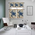 thumbnail image 5 of Sea Turtle Kitchen Curtains Valances and Tiers Set of 3 Vintage Retro Navy Blue Turtle Sheet Music Texture Tier Curtains and Valance with Rod Pocket for Small Windows, 27.5"x24", 5 of 9