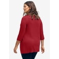 thumbnail image 2 of Ellos Plus Size Stretch Knit V-Neck 3/4 Sleeve Knot Front Tunic, 2 of 4