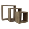 thumbnail image 1 of Set 3 repisas flotantes cuadradas minimalista Roble decora hogar ELLEGANCE HOUSEWARE FS39097, 1 of 5