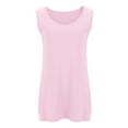 thumbnail image 4 of Admvng Women's Tank Tops Fashion Plus Size Solid Round-Neck Loose Sleeveless T-shirt Pullover Tops, 4 of 6