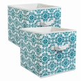thumbnail image 1 of Cube de Rangement Carré en Polyester Non Tissé 11 x 11 x 11 Po, Turquoise - Ensemble de 2, 1 of 1