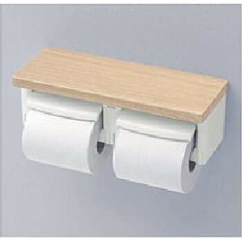 TOTO YH651#NW1 Double Toilet Paper Dispenser – White Resin, Flat Shelf, Supports Coreless Paper