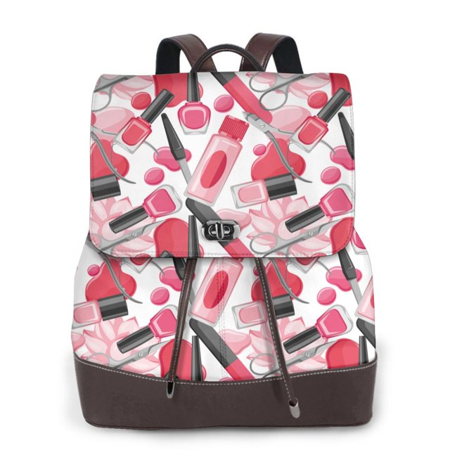 Easygdp Makeup Mochila de Cuero para Mujeres, Bolso de Hombro, Bolsos de Mano de Moda para Trabajo y Viajes
