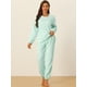 thumbnail image 2 of Pijama De Franela Lindo Impreso Manga Larga Top Y Pantalones Para Dormir Ropa De Dormir Suave Conjuntos Invierno Para Mujeres Corazón Azul S, 2 of 6