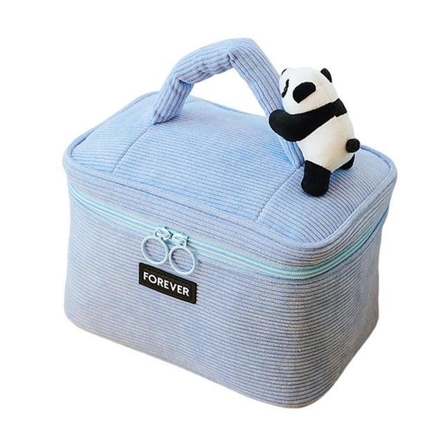 Cosmetic Bag Large Capacity Exquisite Soft Zipper Cute Panda Tote Makeup Storage Pouch for Home