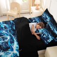 thumbnail image 5 of Manfei Race Car, 7-Piece King Bedding,Electric Spark Pattern King Bed in a Bag,Blue,Black Reversible, 5 of 7