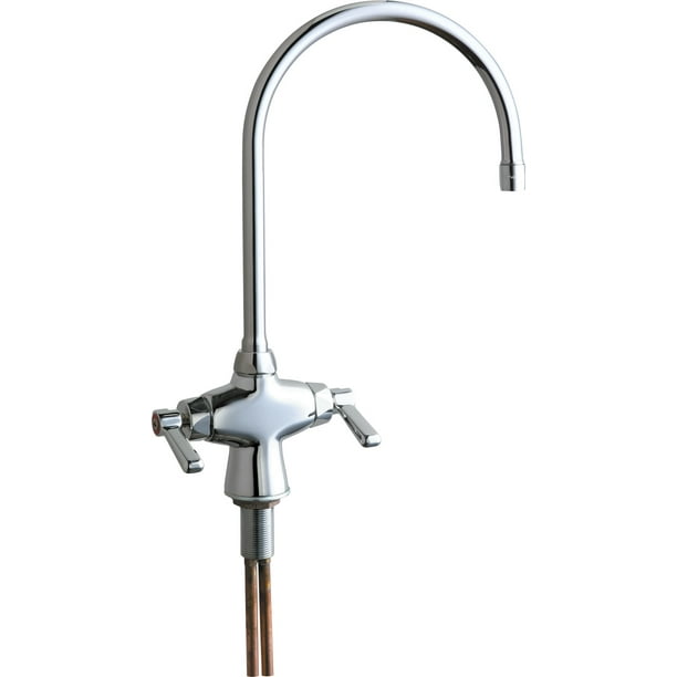 Chicago Faucets 50GN8AE3AB Chrome Commercial Grade Single Hole Kitchen Faucet