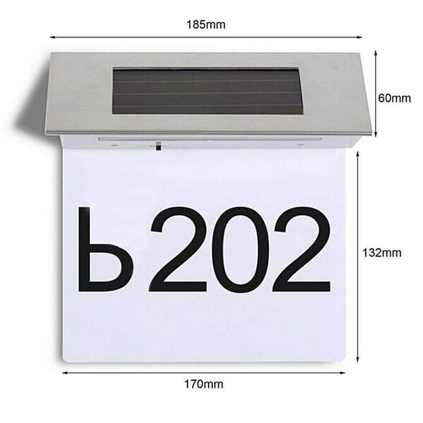 Solar Powered LED Number Door Light Outdoor LED doorplate house lamp ...
