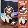thumbnail image 3 of Wooden Headphone Stand Modern Gaming Headphone Stand Vertical Wooden Holder Desk Space Saving Secure Valentine Gamer Gifts for Teen Boy, Gamer Accessories Stuff, 3 of 5