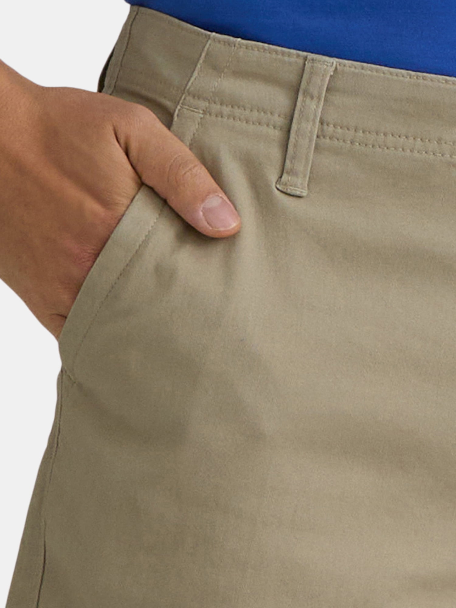 George Men's & Big Men's Relaxed Fit Stretch Twill Flat Front Shorts, 9" Inseam, Sizes 28-54