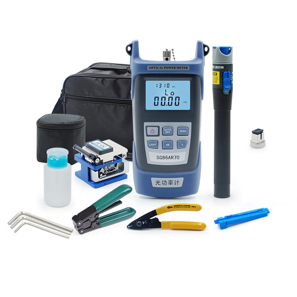 10 In 1 Fiber Optic FTTH Tool Kit with FC-6S Fiber Cleaver & Power Visible Meter 