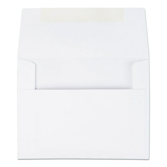 1PK Greeting Card/Invitation Envelope, A-2, Square Flap, Gummed Closure, 4.38 x 5.75, White, 100/Box