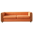 thumbnail image 2 of Chesterfield Velvet Sofa Upholstered Couch with Removable Cushions and Gold Metal Legs, for Living Room Office Apartment, 2 of 10