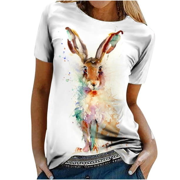 Tops de moda para mujer, divertidas camisetas informales holgadas con estampado, blusa, camisa estampada Fridja bn2046