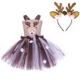 thumbnail image 3 of Disfraz de Navidad con dibujos de alces para niñas, falda tutú de malla para fiesta de vacaciones para niños, 3 of 5
