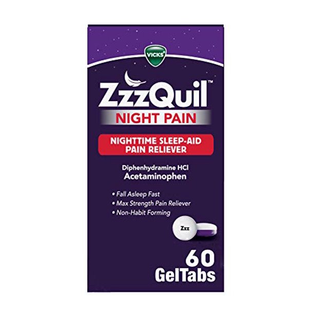 ZzzQuil Night Pain GelTabs, Nighttime Pain Relief, Sleep Aid Tablets