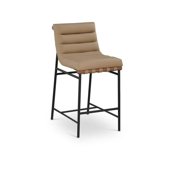 Meridian Furniture Burke Tan Faux Leather Counter Stool