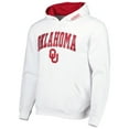 thumbnail image 2 of Men's Colosseum White Oklahoma Sooners Arch & Logo 3.0 Pullover Hoodie, 2 of 3