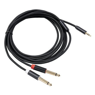 Ykohkofe 3.5 Aux 2 Double Jack To 3.5mm Mono Male Cable 6.35mm To 6.5  Portable Audio Accessories