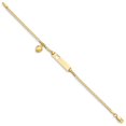 thumbnail image 2 of 10k Yellow Gold Bracelet ID Curb 4.3 mm 6 in Flat Link w/ dangling heart, 2 of 3