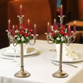 thumbnail image 6 of Miumaeov Candelabra Gold Candle Stand 20.9in Tall 5-Head Candlestick Holder for Wedding Table Centerpiece Decor Christmas Holiday Event Reception Decoration, 6 of 12