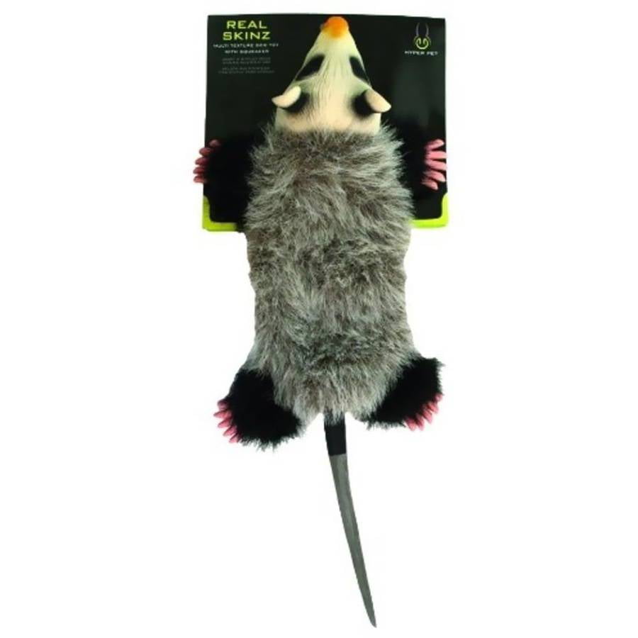 Safe and Durable HYPER PET REAL SKINZ OPOSSUM DOG TOY w//SQUEAKER