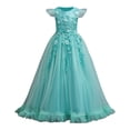 thumbnail image 4 of Fgnfyis Girls Dress Long Flowy Summer Formal Gown for Piano Performance Party Wedding Toddler Girl Dress Green 8-9 Years, 4 of 6