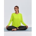thumbnail image 4 of Pinspark Athletic Shirts Women Hip Length Yoga Top Long Sleeve Workout Shirt Quick Dry Tennis Tops Loose Fit Active Tops, 4 of 6
