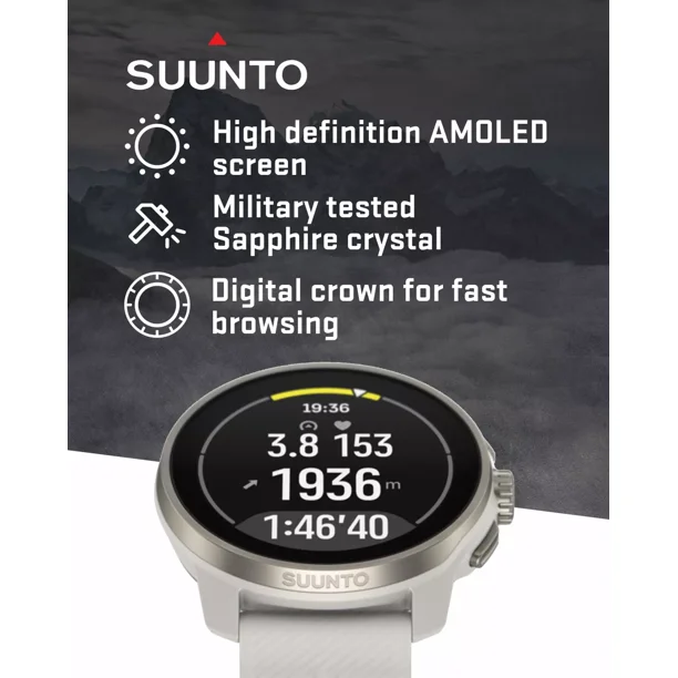 Suunto Race S AMOLED Touchscreen GPS Sports Powder Gray Smartwatch