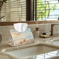 thumbnail image 5 of COEQINE PU Leather Tissue Box Cover Rectangle Tissue Case Holder Facial Tissue Dispenser for Vanity Countertop, Bedroom Dresser, Office Home Decorative, Beach Starfish Gold, 5 of 7