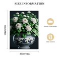 thumbnail image 2 of JRXY  White Orchid &amp; Magnolia Watercolor Art Canvas Blue And White Chinoiserie Wall Art Print Oriental Vase Blue White Willow Style Porcelain Flower Jar Picture Poster  12x16 in, 2 of 5